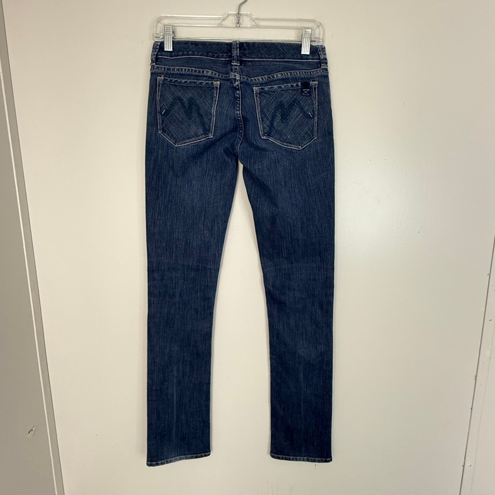 Marmot Jeans Womens 4 Dark Wash Slim Straight Leg Embroidered Gorpcore Denim - Picture 6 of 7